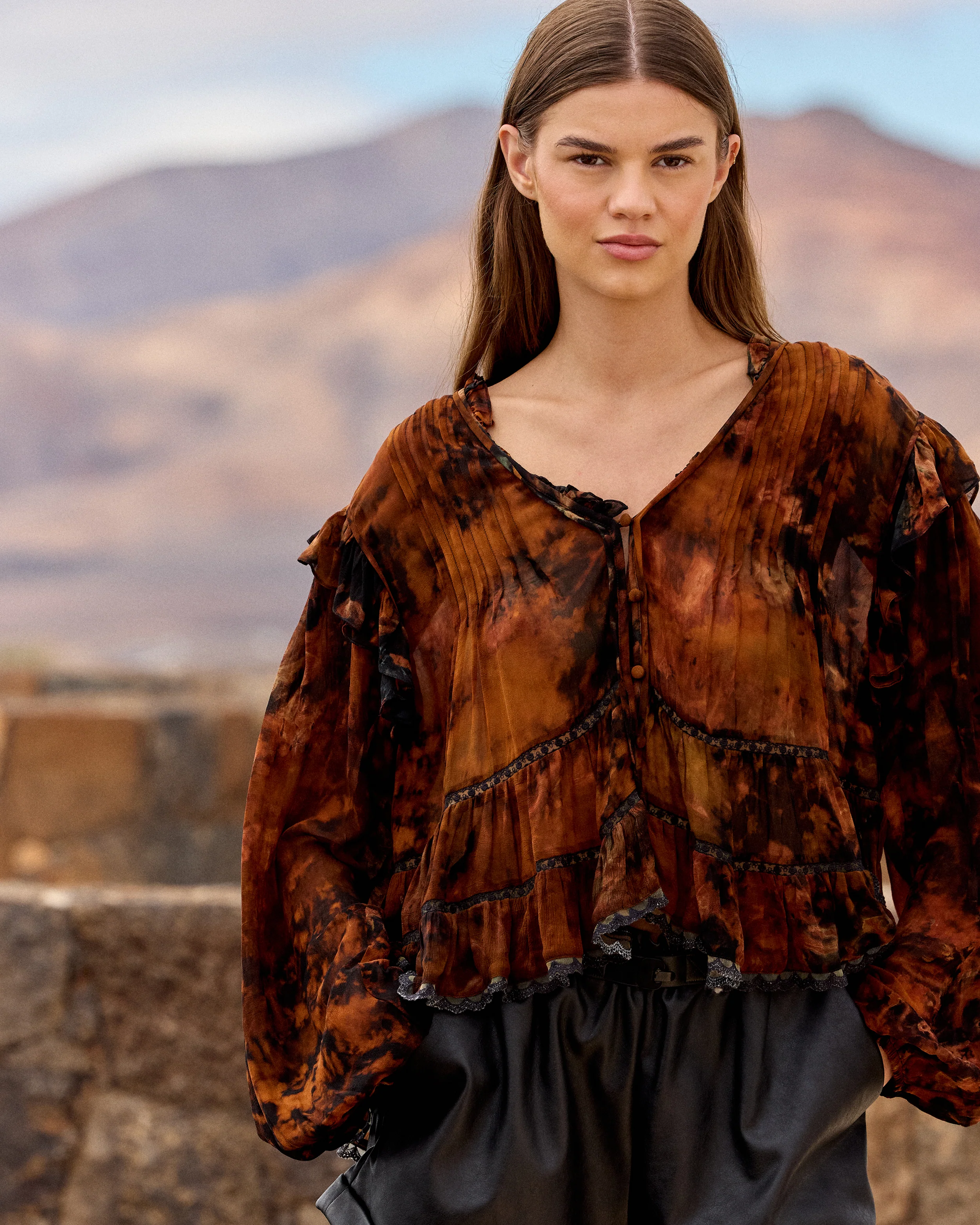 Blouse Llaollao - Marron