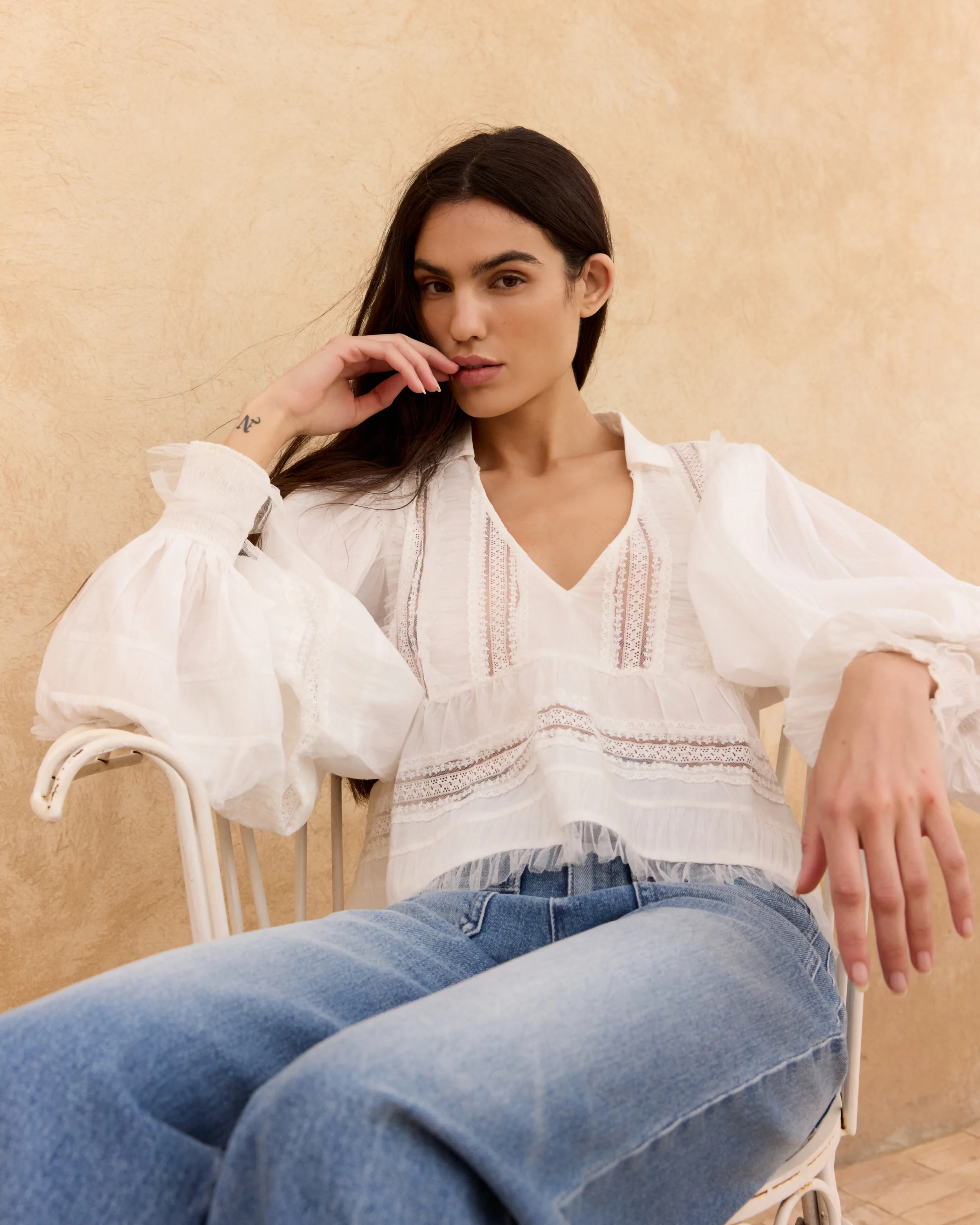 Blouse Melody - Blanc - Image 7