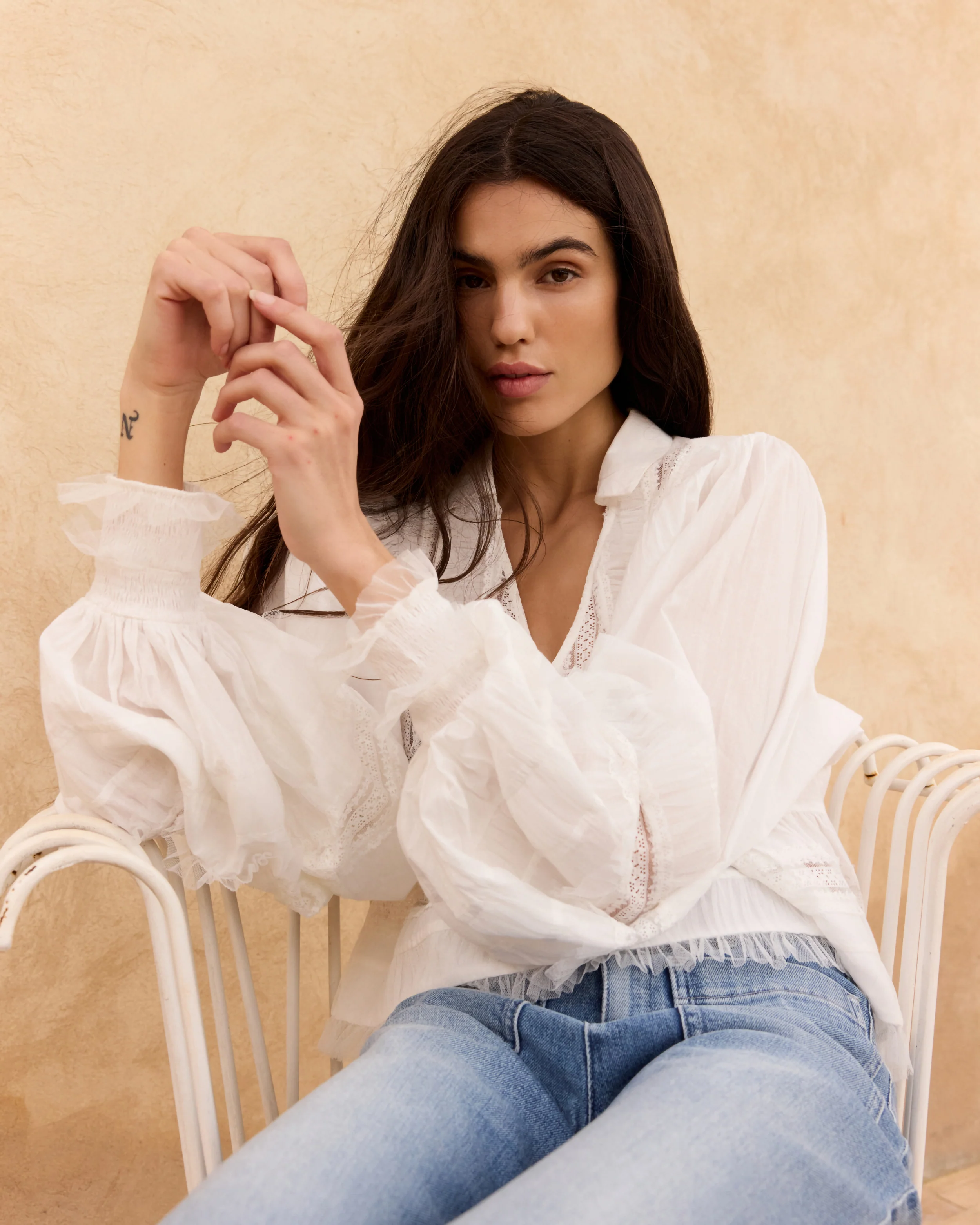 Blouse Melody - Blanc - Image 8