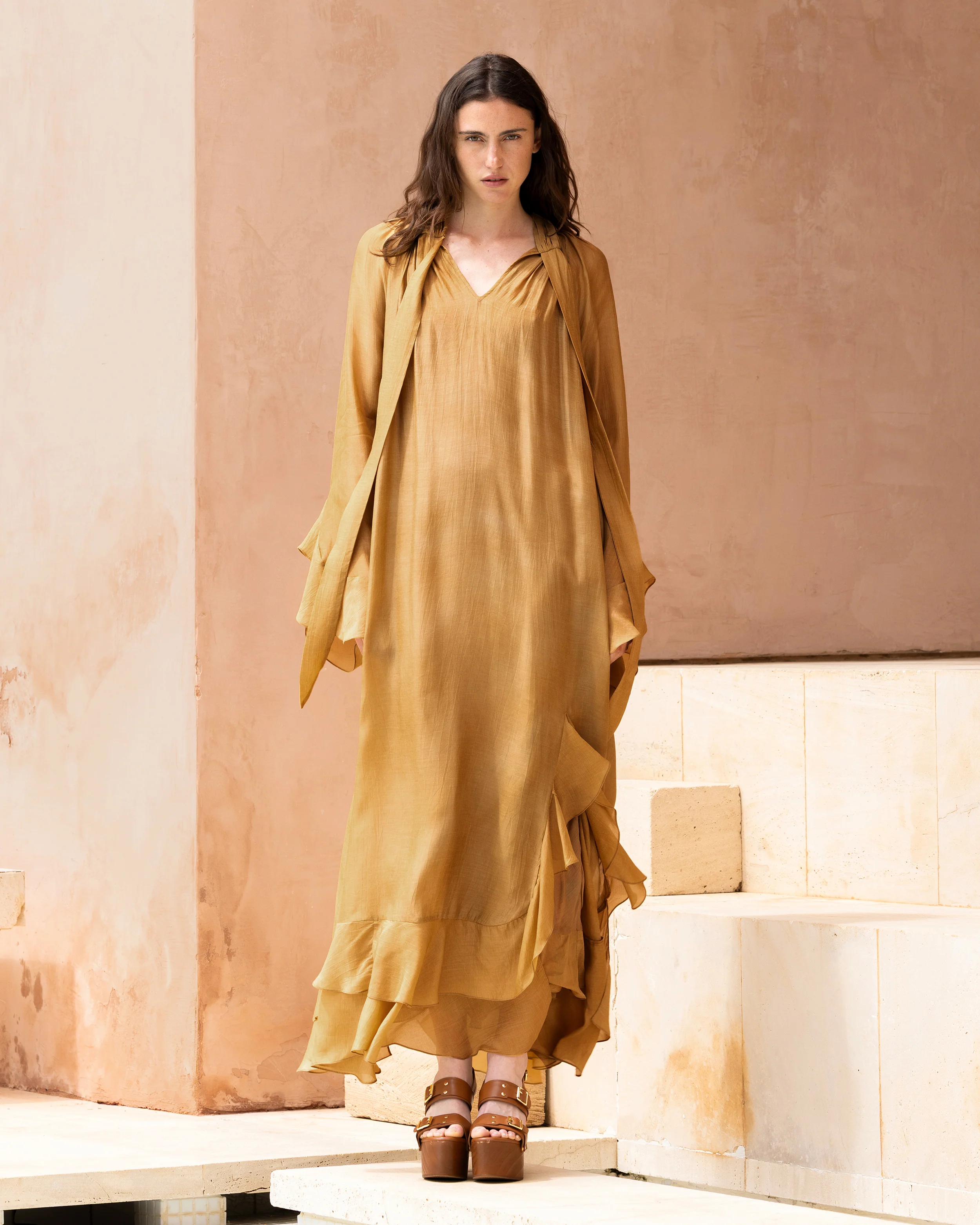 Robe Frelly - Ocre