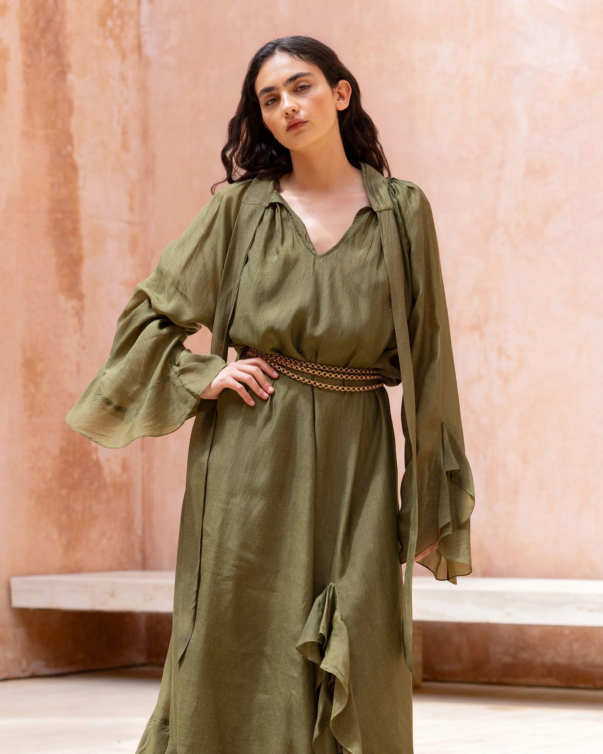 Robe Frelly - Vert - Image 4