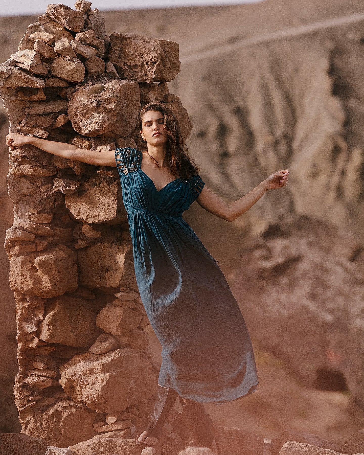 Robe Maha - Turquoise Fonce - Image 2